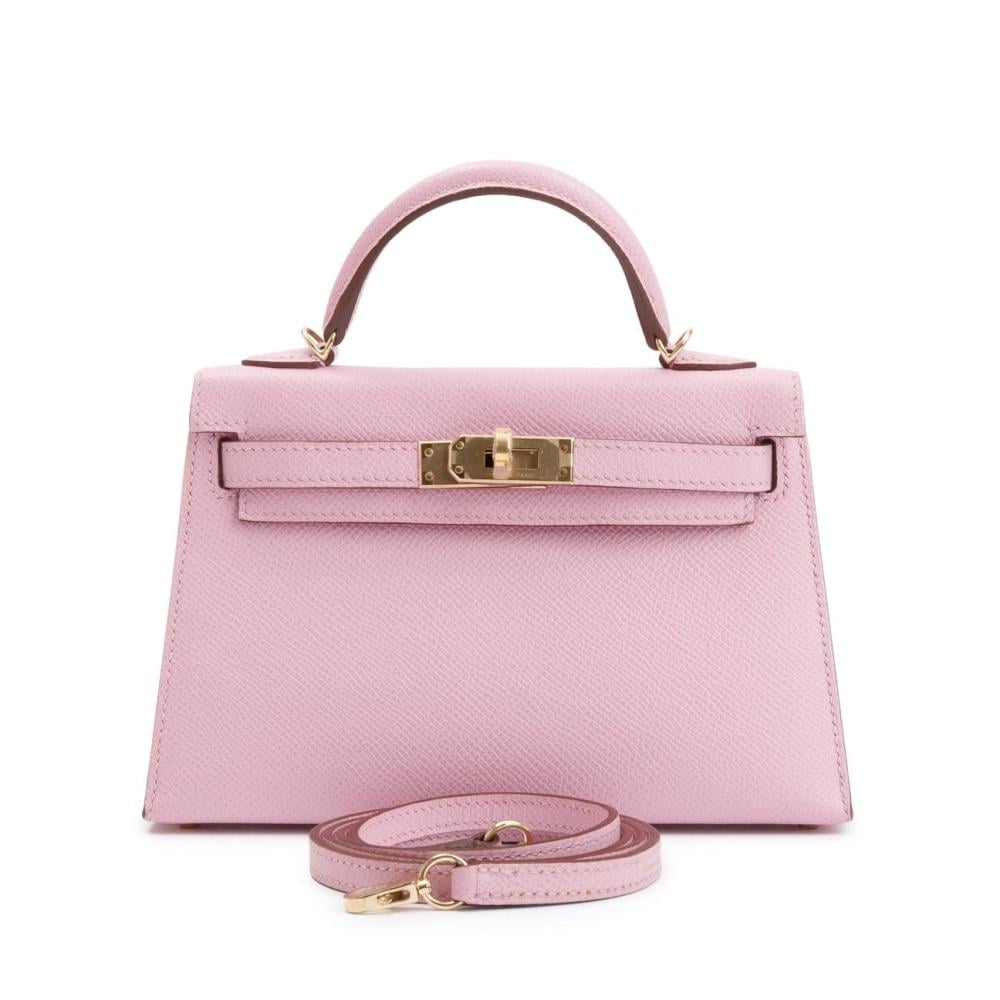 Hermès Mauve Sylvestre Epsom Leather Mini Kelly II Sellier 20 w/ Box & Strap - 3