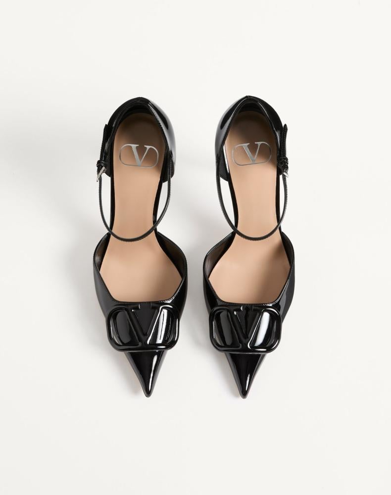 Valentino Valentino VLogo Signature D'Orsay Patent Leather Pumps 100Mm - 3