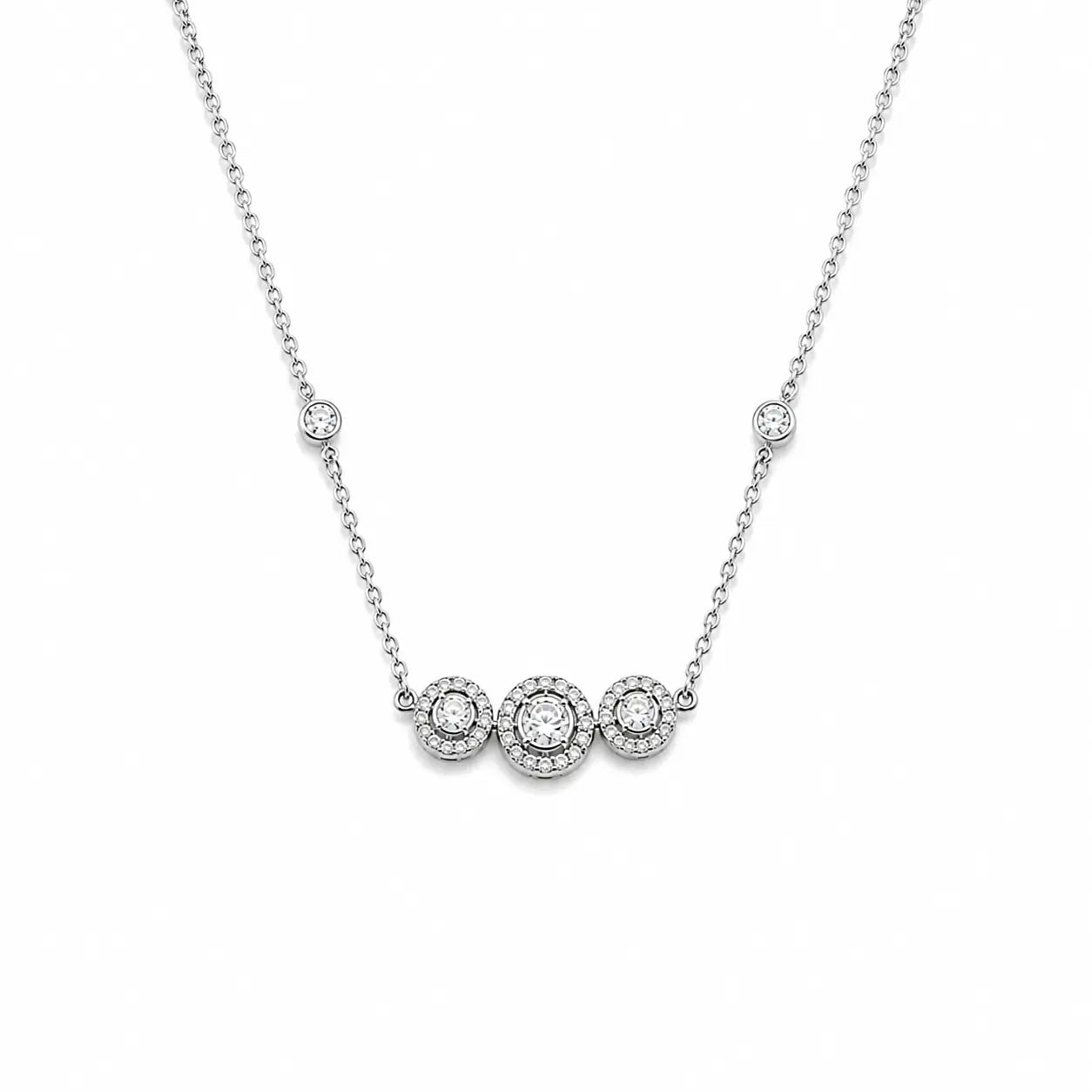 Xbrandat Silver Three Diamond Necklace ( Accessory )
