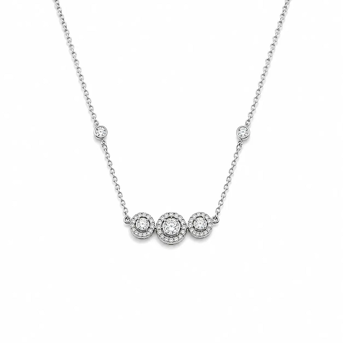 Mesika necklace in silver with three jewels