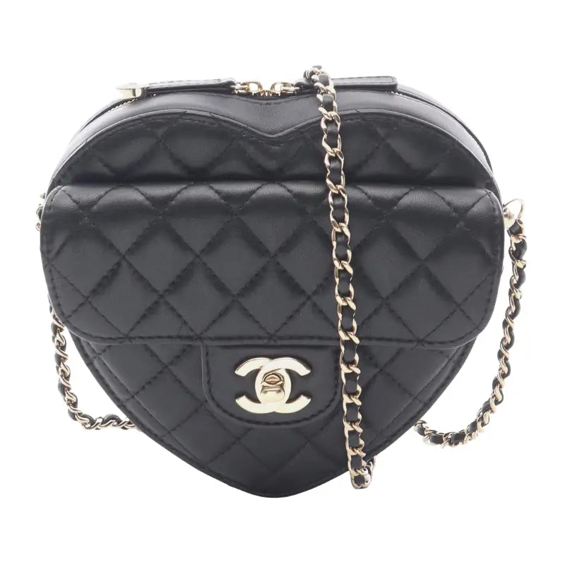 Chanel CC In Love Heart Mini Lambskin Leather Crossbody Bag
