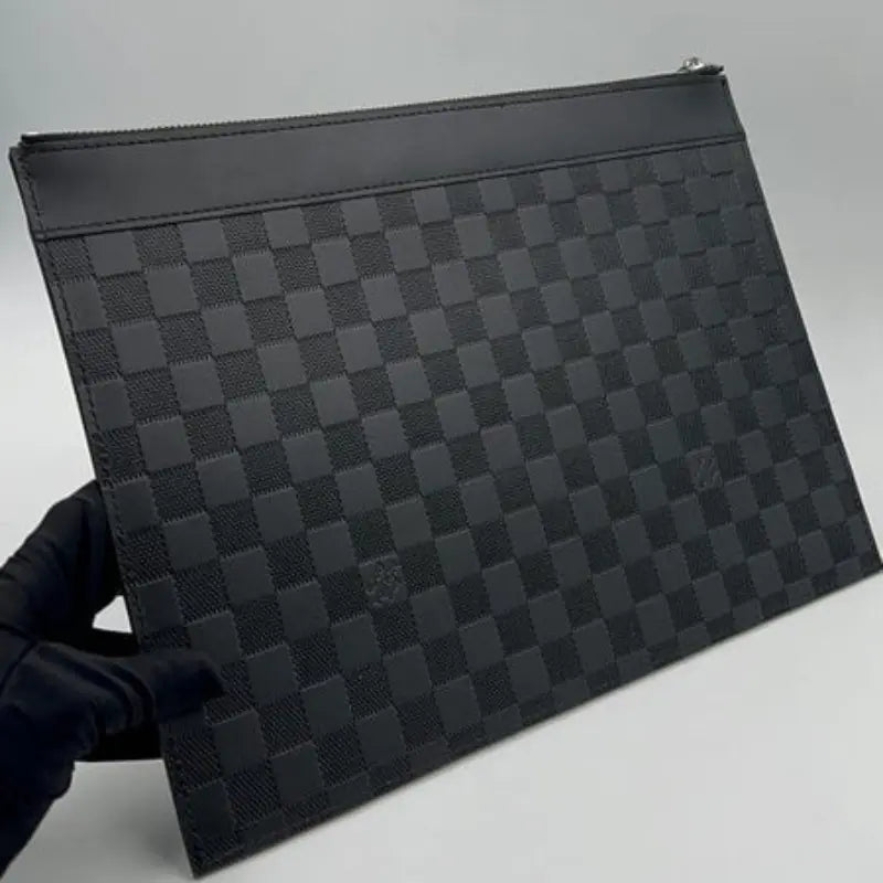 Louis Vuitton Black Checkered Slim Pouch