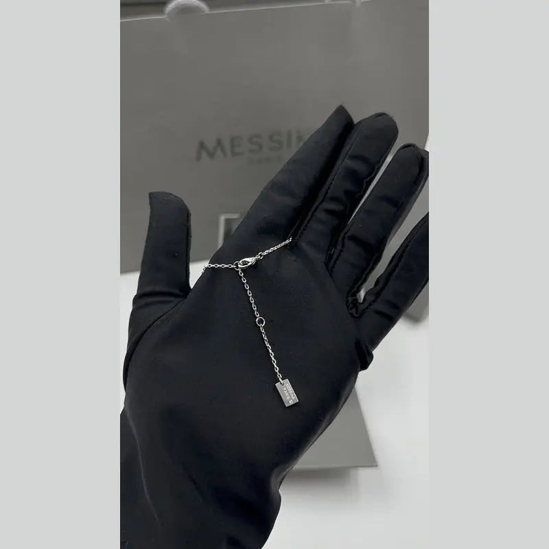 Messika Silver Three Diamond Necklace