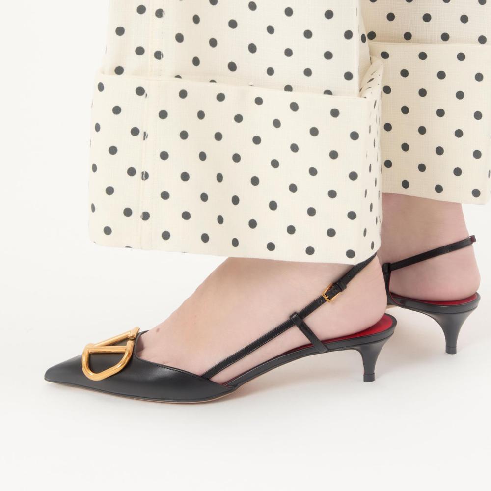 Valentino Valentino VLOGO SIGNATURE CALFSKIN SLINGBACK PUMP 80 MM - 2