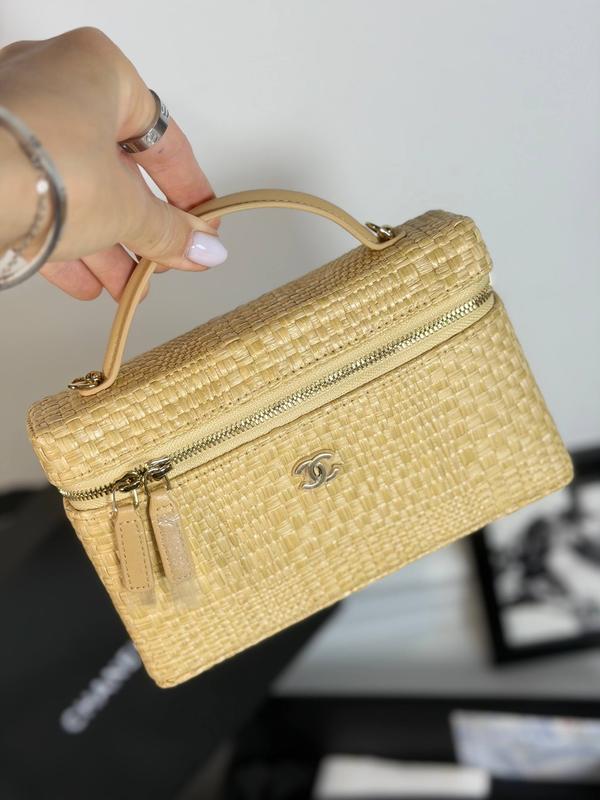 Chanel Braided Raffia Slim Vanity Case