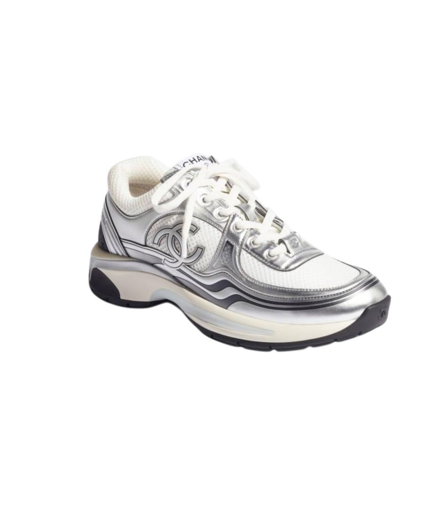 Chanel Chanel CC Logo Sneaker 'White Silver' - 2