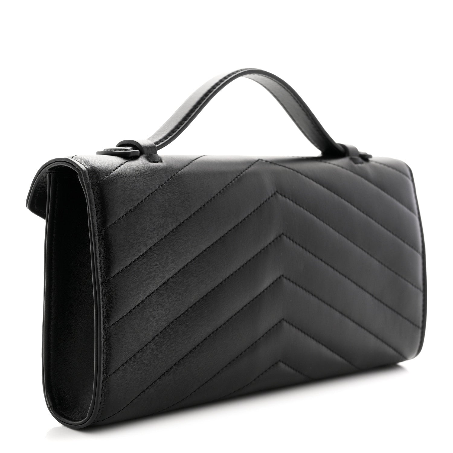 Chanel Lambskin Chevron Quilted Top Handle