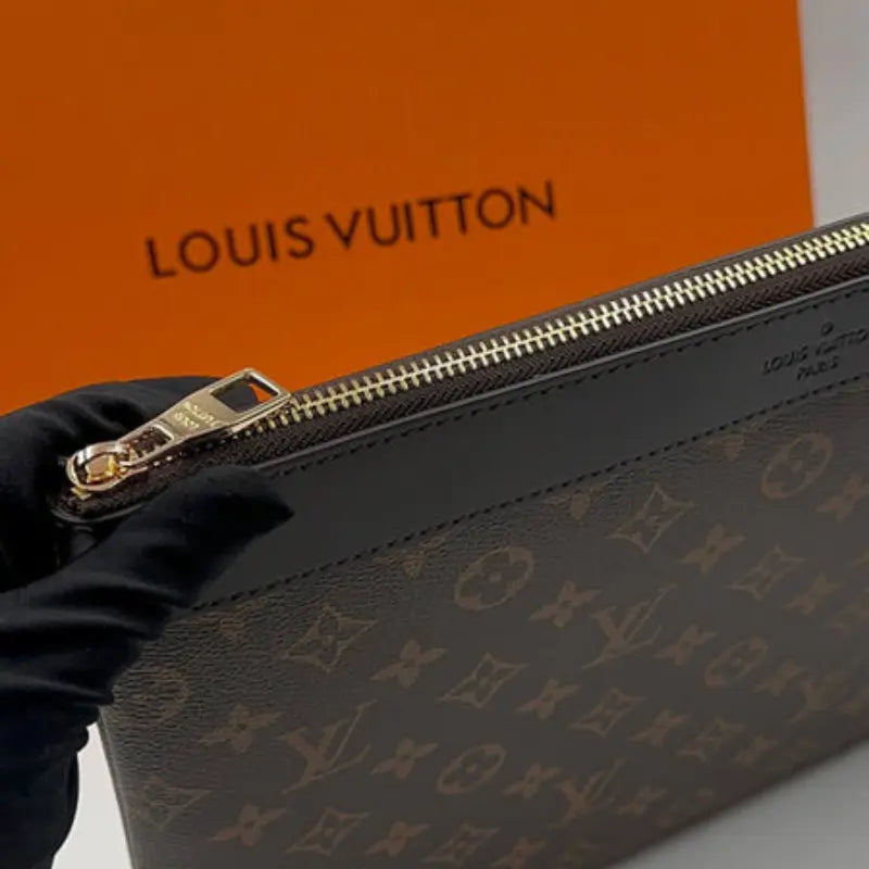 Louis Vuitton Brown Floral Pouch