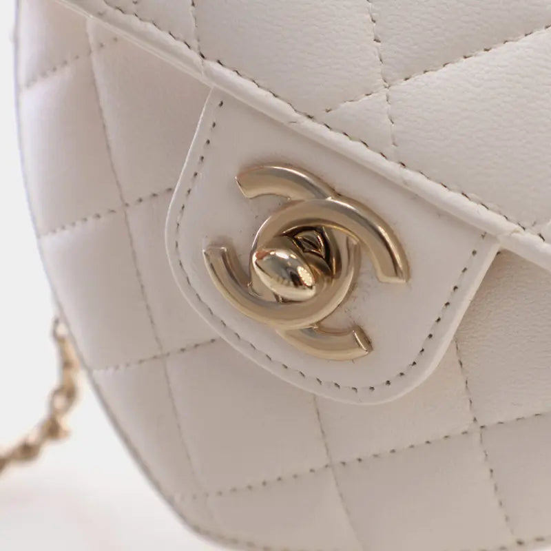 Chanel CC In Love Heart Mini Lambskin Leather Crossbody Bag