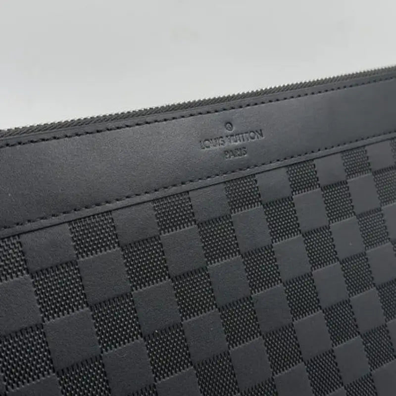 Louis Vuitton Black Checkered Slim Pouch