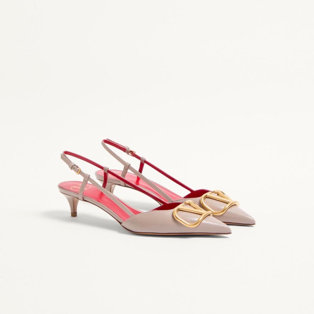 Valentino Valentino VLOGO SIGNATURE CALFSKIN SLINGBACK PUMP 80 MM - 5