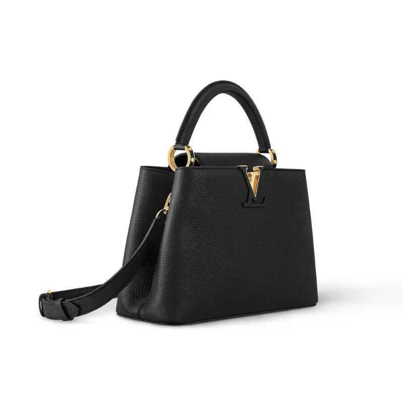 Louis Vuitton Capucines MM Black Leather Bag