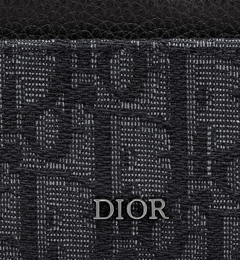 Dior Card Holder Black Dior Oblique Jacquard and Black Grained Calfskin - 3