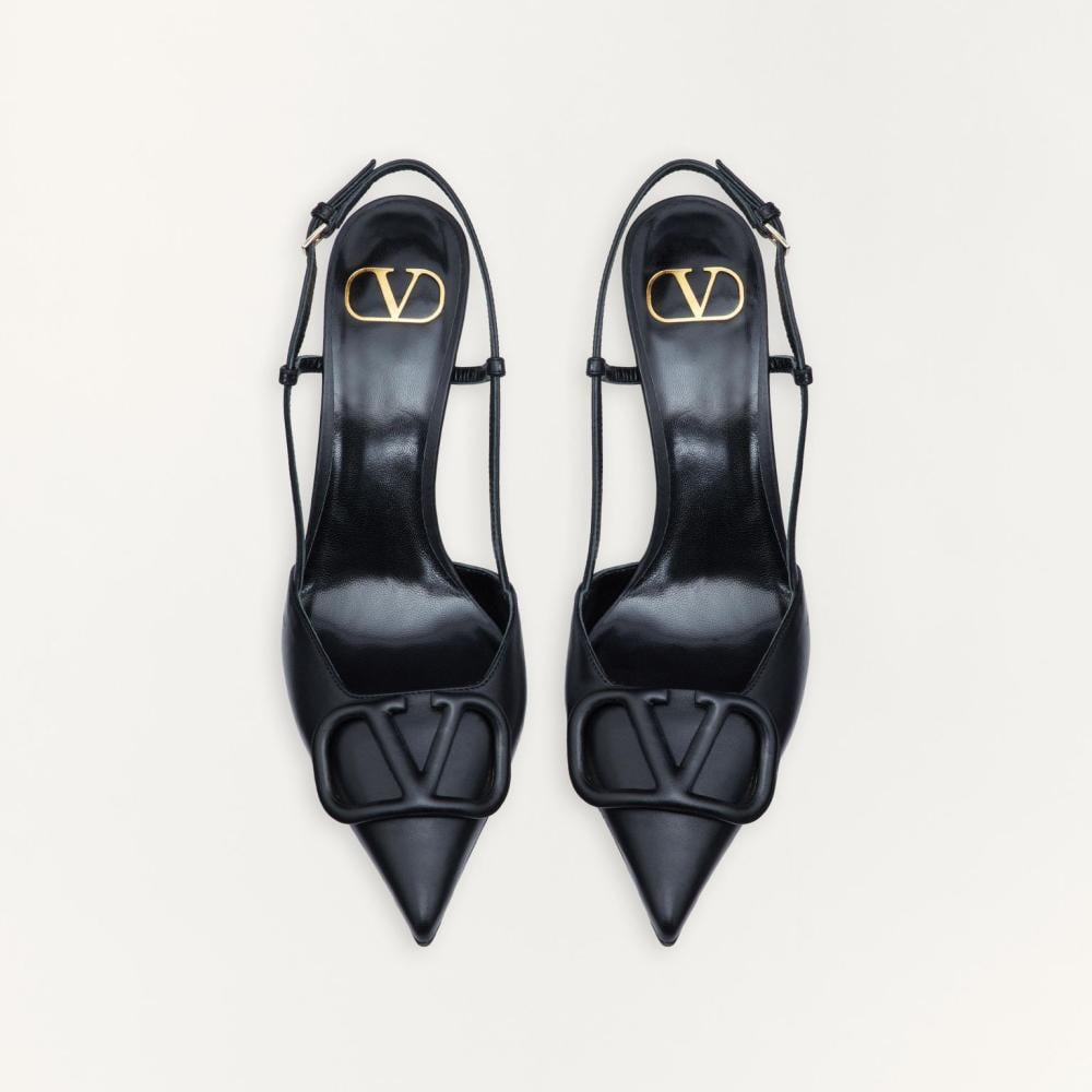 Valentino Valentino VLOGO SIGNATURE CALFSKIN SLINGBACK PUMP 80 MM - 2