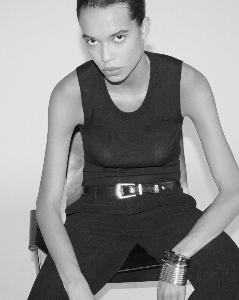 Saint Laurent Folk Buckle Belt in Smooth Leather - 4