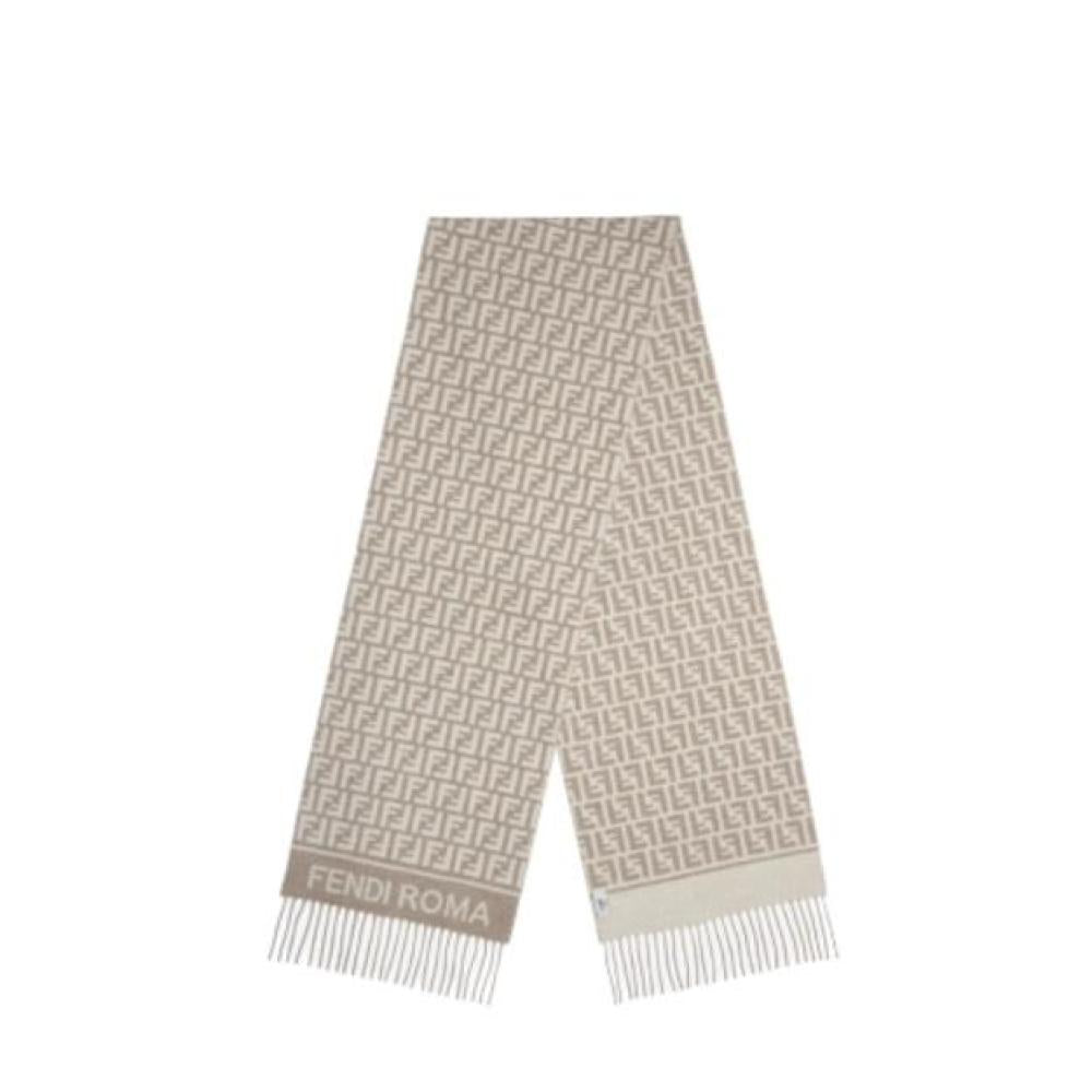 Fendi Fendi FF Scarf Beige Wool and Cashmere Scarf - 2