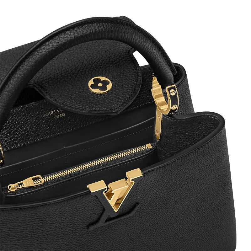 Louis Vuitton Capucines MM Black Leather Bag