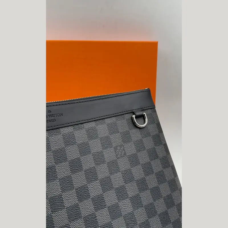 Louis Vuitton Black and Gray Checkered Pouch