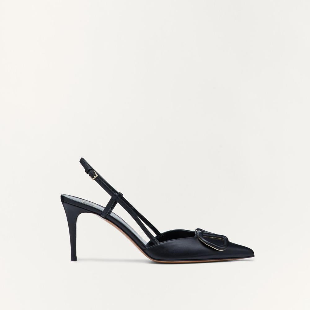 Valentino Valentino VLOGO SIGNATURE CALFSKIN SLINGBACK PUMP 80 MM - 4