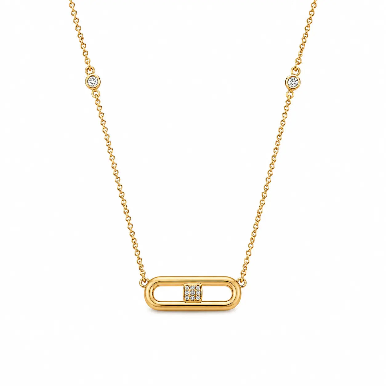 إكس براندات gold necklace, single plain ring