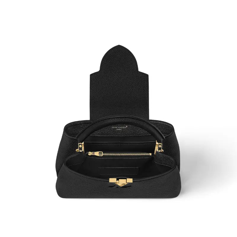 Louis Vuitton Capucines MM Black Leather Bag