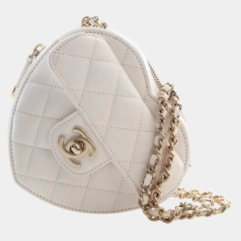 Chanel CC In Love Heart Mini Lambskin Leather Crossbody Bag