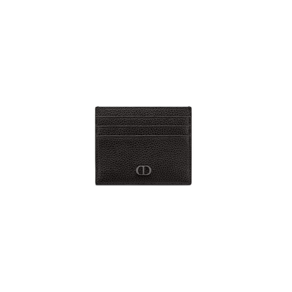 Dior CD Icon Card Holder Black grained calfskin