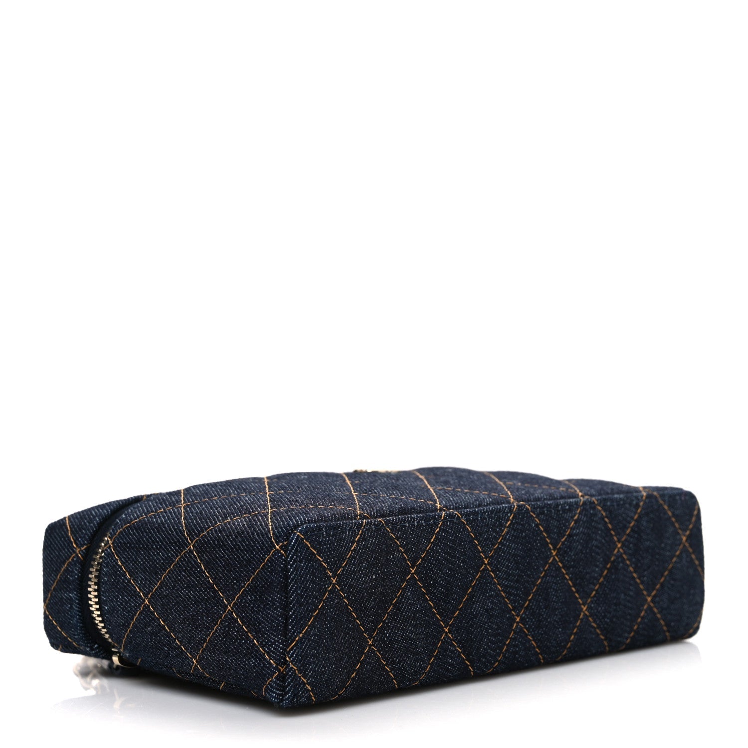 Chanel Denim Quilted Top Handle Slim Vanity Case