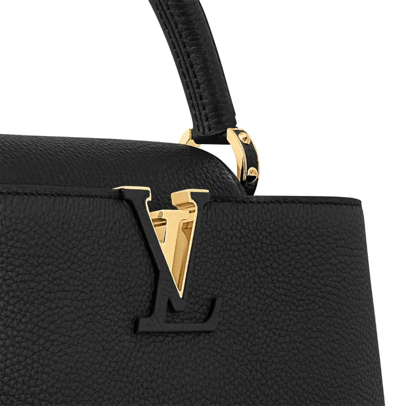 Louis Vuitton Capucines MM Black Leather Bag
