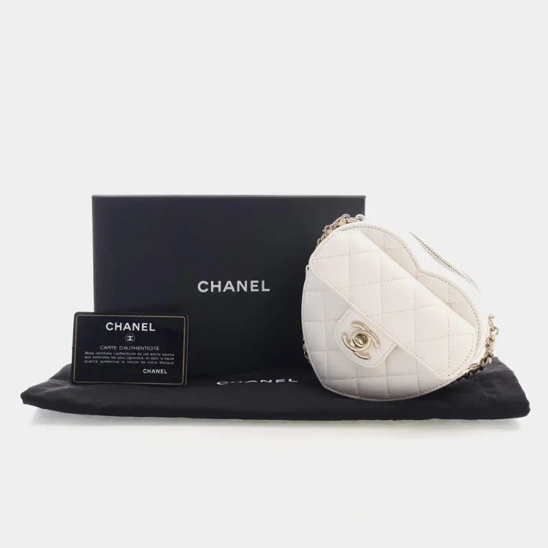 Chanel CC In Love Heart Mini Lambskin Leather Crossbody Bag