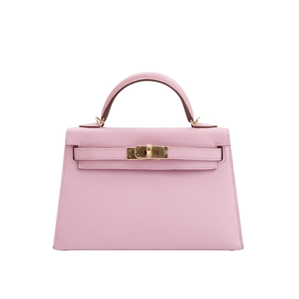Hermès Mauve Sylvestre Epsom Leather Mini Kelly II Sellier 20 w/ Box & Strap