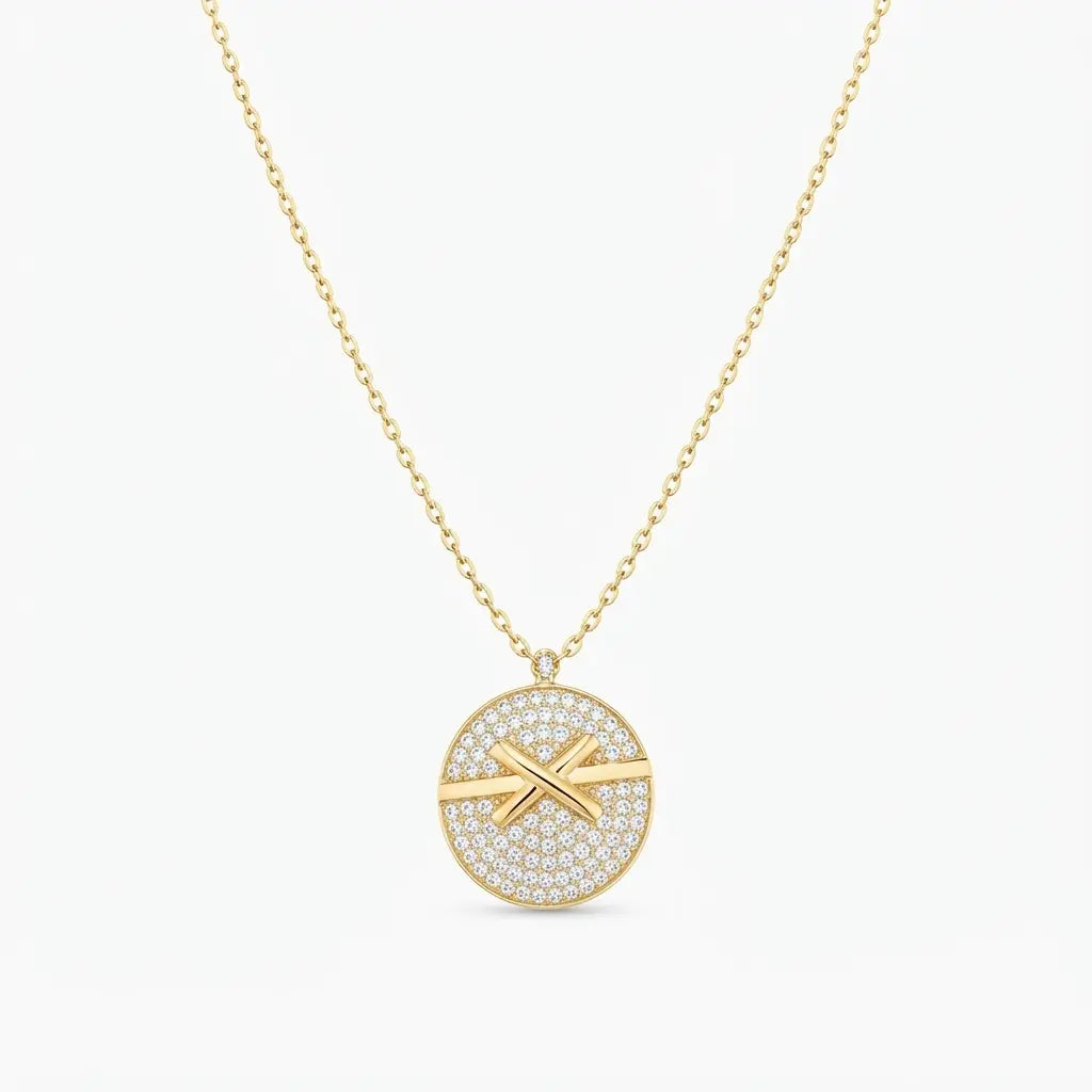 إكس براندات JEUX DE LIENS HARMONY Large Model Diamond and Gold Necklace