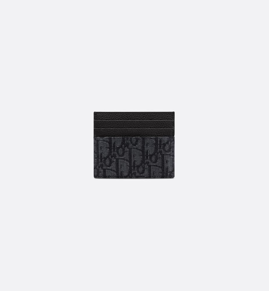 Dior Card Holder Black Dior Oblique Jacquard and Black Grained Calfskin - 2
