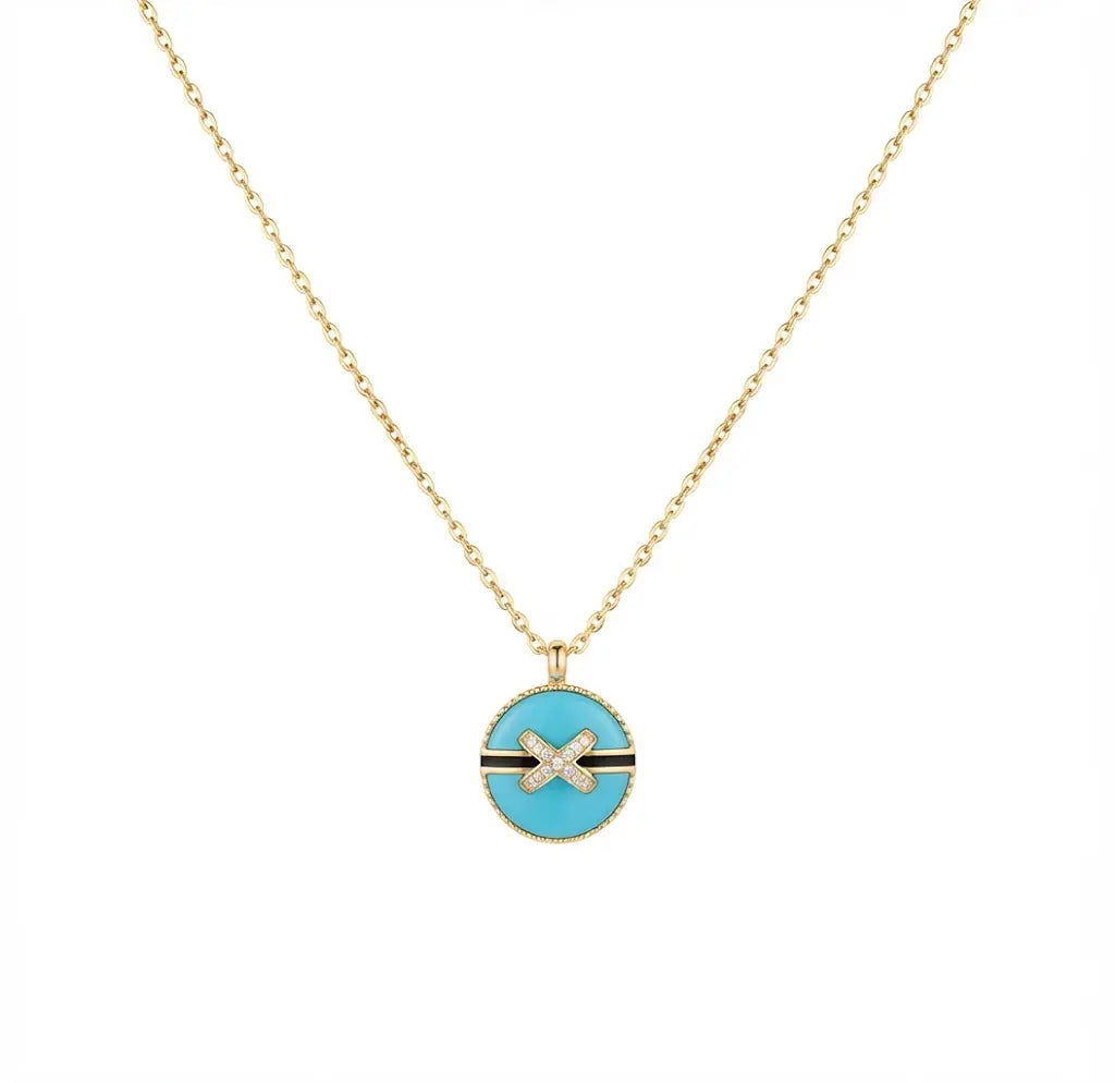إكس براندات Jeux de Liens Harmony Medium Model Pendant – Rose Gold, Turquoise ( Accessory )