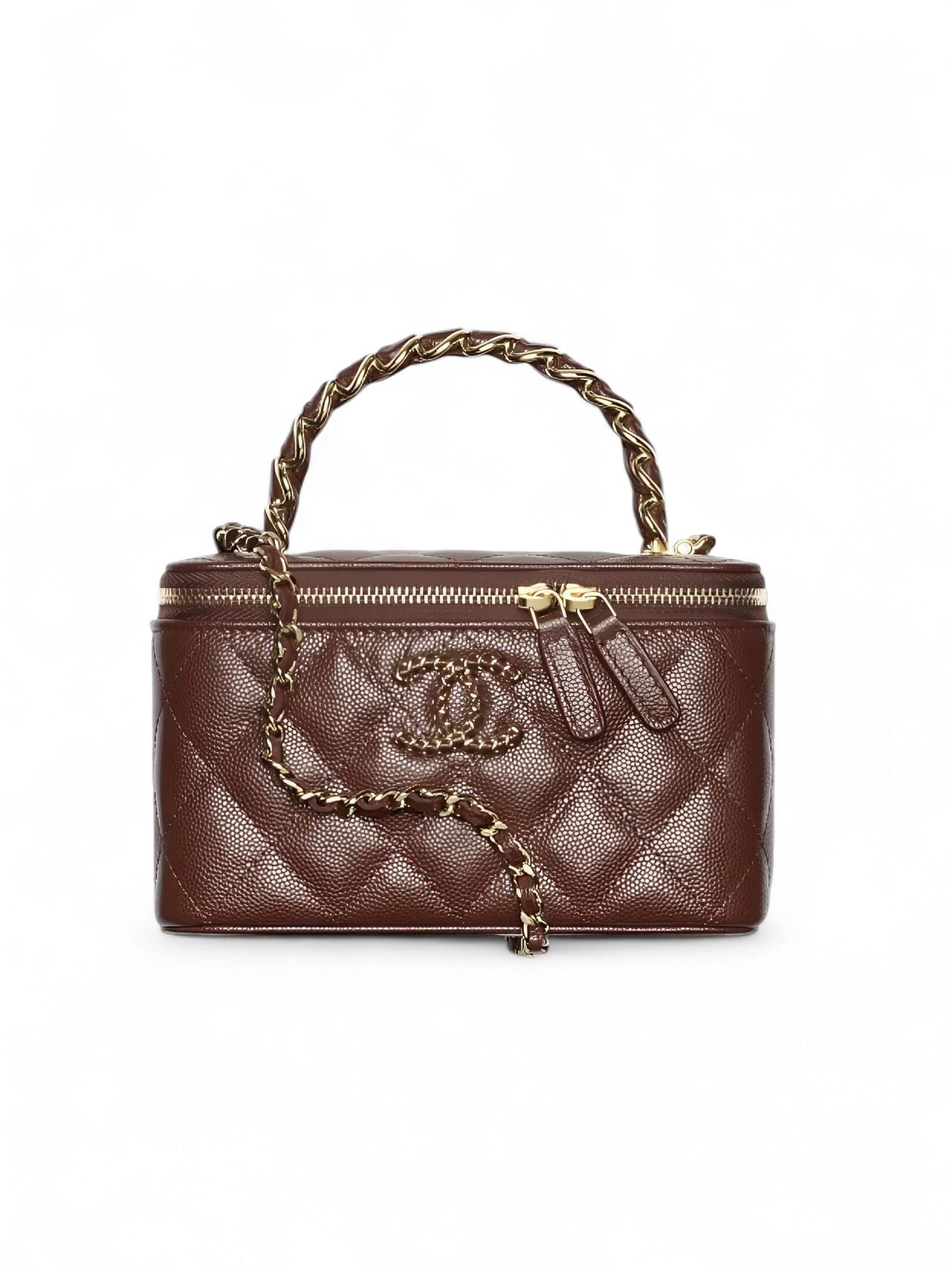 CHANEL Long Vanity with Chain in Shiny Grained