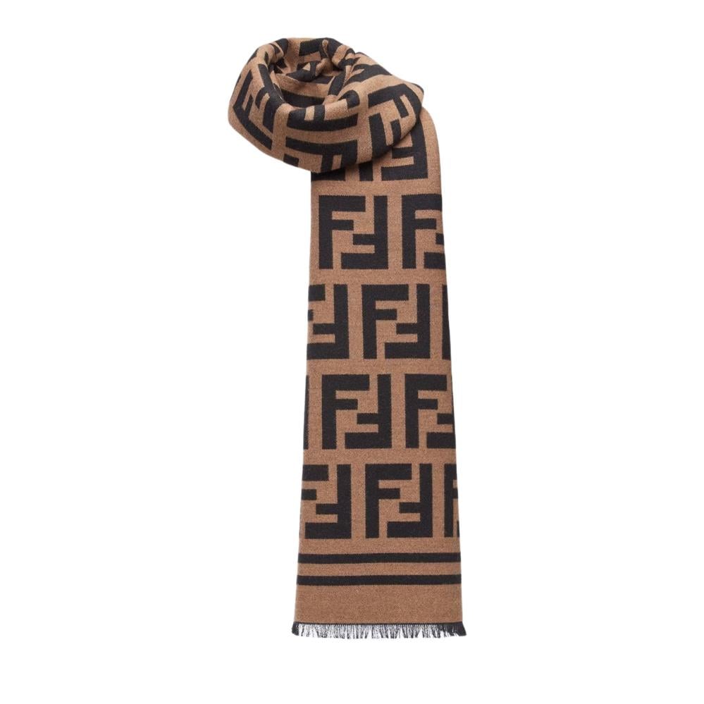 Fendi Fendi Scarf Brown and Black FF Scarf - 2