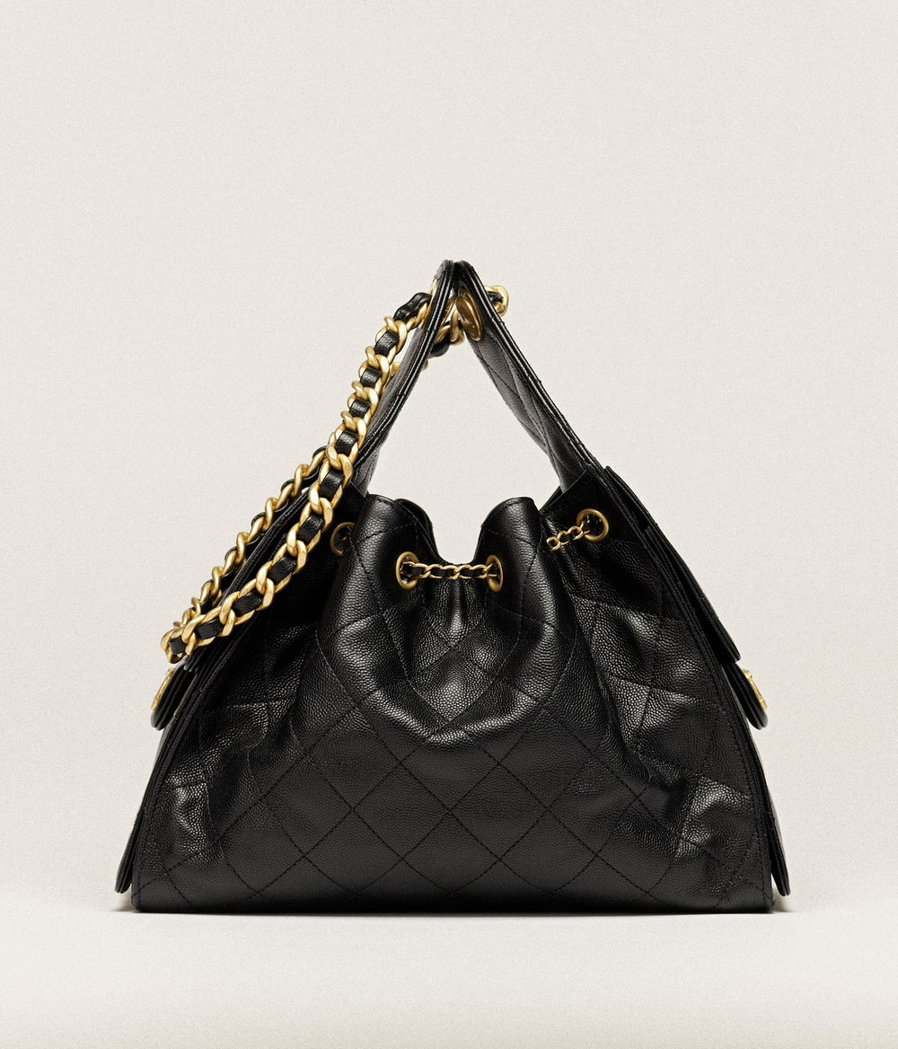 Chanel 25 Small Handbag Caviar & Gold-Tone Metal