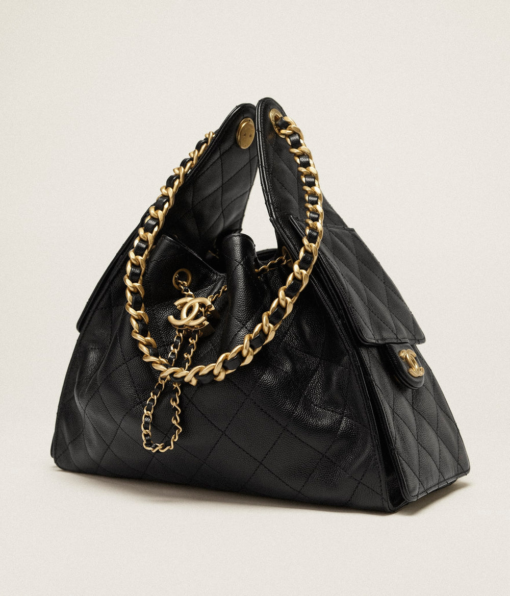 Chanel 25 Small Handbag Caviar & Gold-Tone Metal