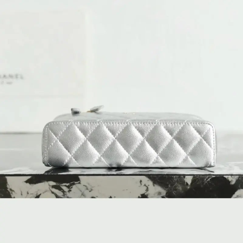 CHANEL 26A Caviar LGHW Long Vanity LP with Chain 19 cm