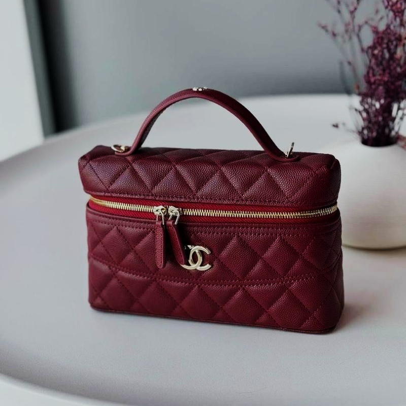 Chanel Top Handle Vanity Case – Burgundy