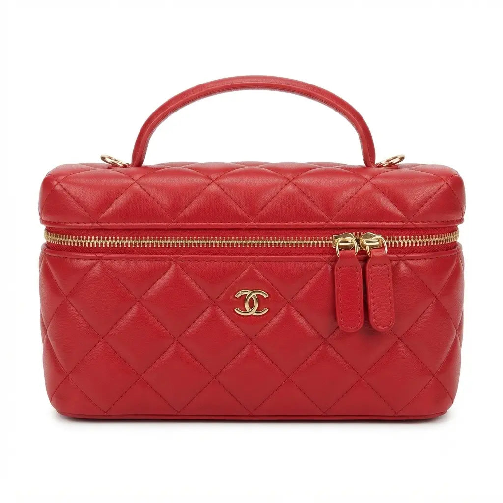 Chanel Top Handle Vanity Sling Bag – Red/Maroon