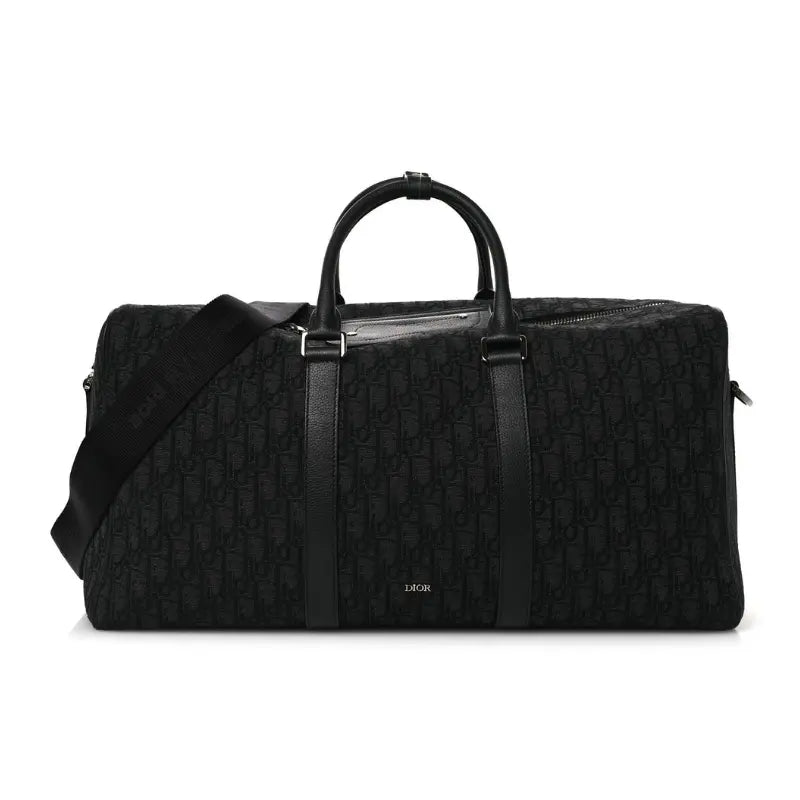 Dior Lingot 50 Bag Black Oblique Jacquard with Grained Calfskin