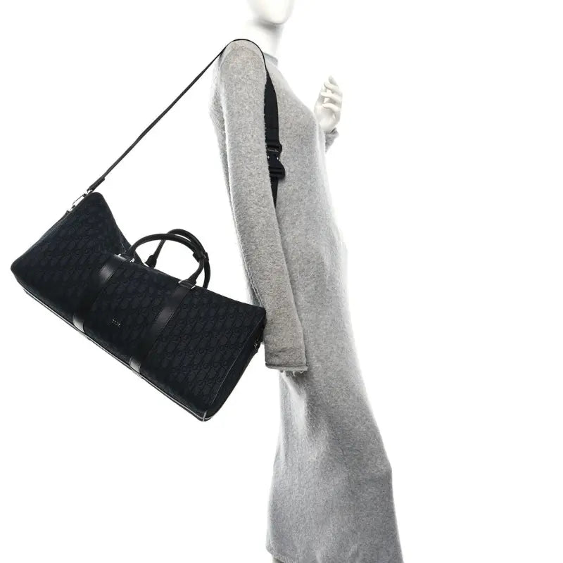 Dior Lingot 50 Bag Black Oblique Jacquard with Grained Calfskin