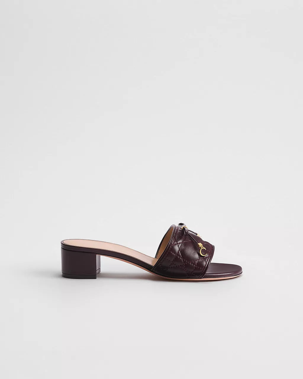 Xbrandat Quilted Bow Block Heel Slide Sandals