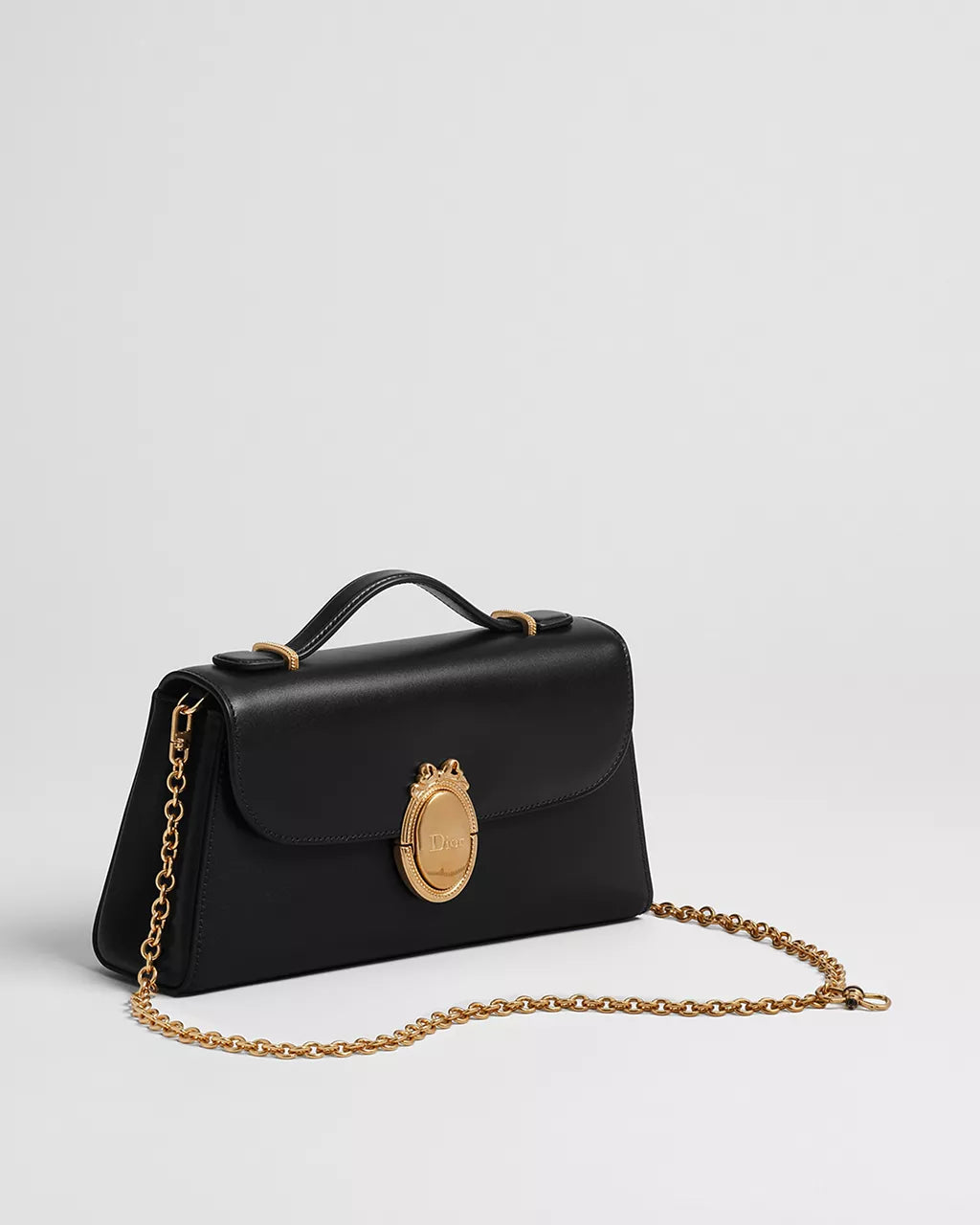Xbrandat Small Médaillon Flap Bag – Grained Calfskin with Gold-Tone Hardware