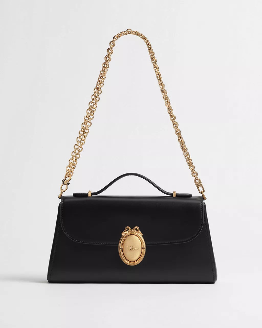 Xbrandat Small Médaillon Flap Bag – Grained Calfskin with Gold-Tone Hardware