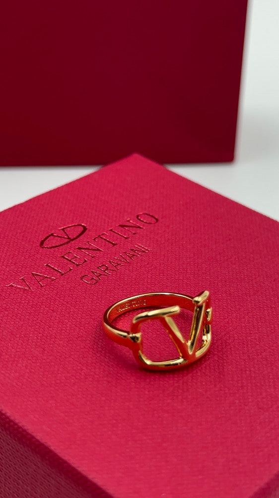 Valentino خاتم فالنتينو لون ذهبي - 5