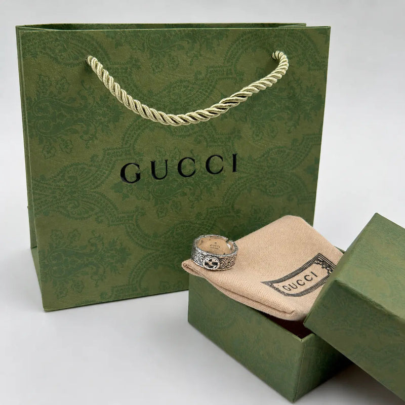 إكس براندات men's silver ring with small logo