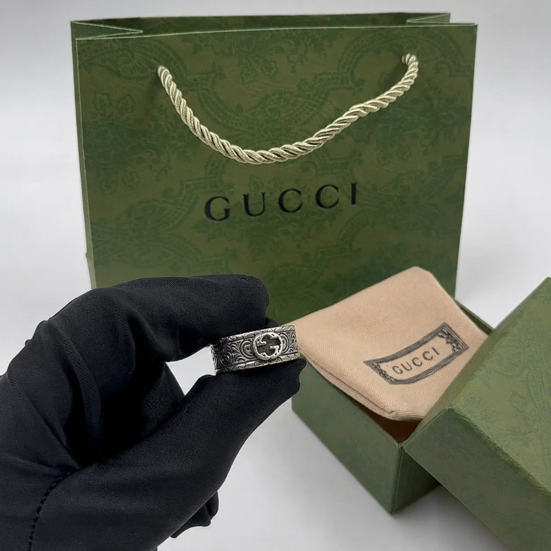 إكس براندات men's silver ring with small logo