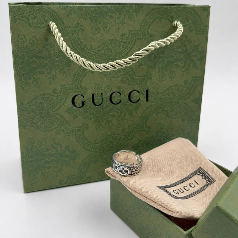 إكس براندات men's silver ring with small logo